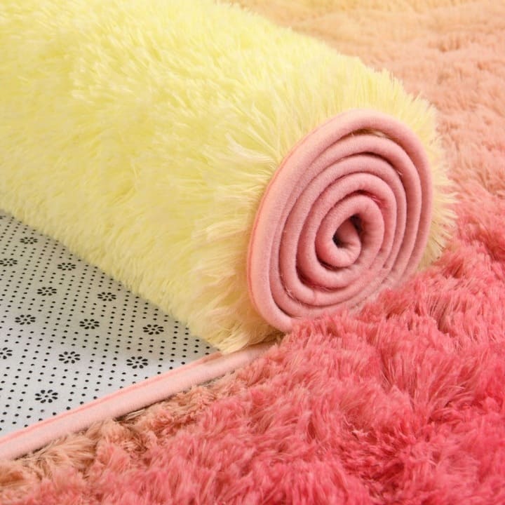 Shaggy Home Decor Carpet Luxury Gradient Rug for Living Room Bedroom