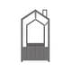 preview thumbnail 7 of 6, Twin Size House Bed Velvet Platform Bed with Roof and Pine Frame