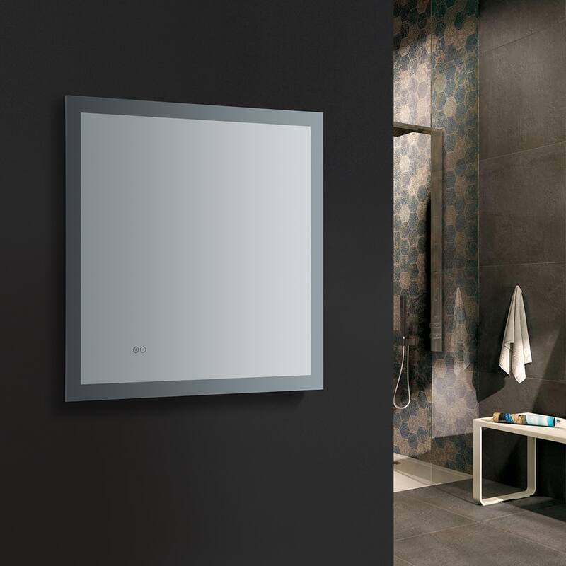 Fresca Luminosa 30" x 30" Framed Bathroom Mirror with Halo LED
