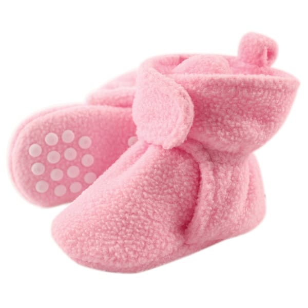 slide 1 of 1, Luvable Friends Baby Girl Cozy Fleece Booties, Light Pink Light Pink - 0-6 Months