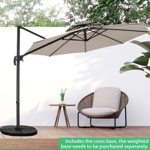 10 FT Aluminum Offset Outdoor Cantilever Umbrella with 360-degree Rotation - Bed Bath & Beyond - 32040174 10 FT Aluminum Offset Outdoor Cantilever Umbrella with 360-degree Rotation - Bed Bath & Beyond - 32040174