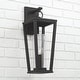 preview thumbnail 13 of 13, Elliot Black Outdoor Wall Lantern w/ Clear Glass