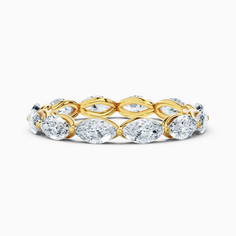 Auriya 14k Gold Marquise East-West Lab Grown Diamond Eternity Band 1.50 - 6.00 ct. tw. (F-G, VS) - 1.80 ct. wt. - 7.5 - Yellow