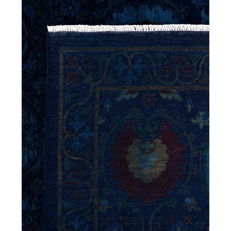 Overdyed One-of-a-Kind Hand-Knotted Area Rug - Navy - 12' 1" x 17' 7"