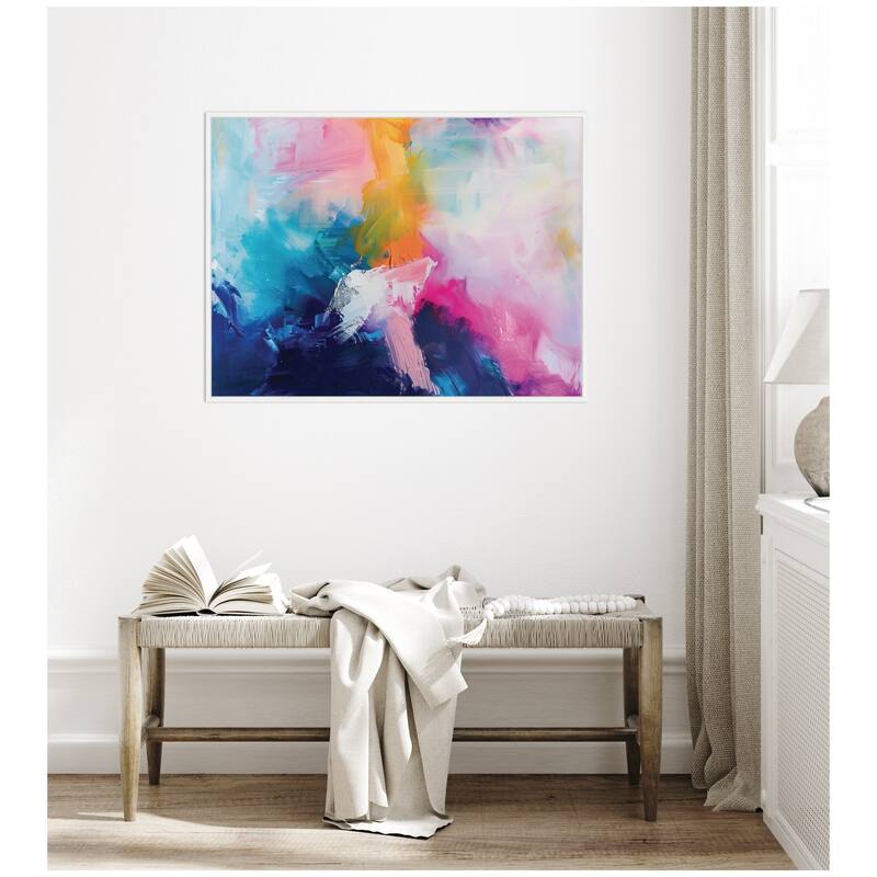 Kate and Laurel Sylvie Bright Abstract I Framed Canvas by Amy Lighthall