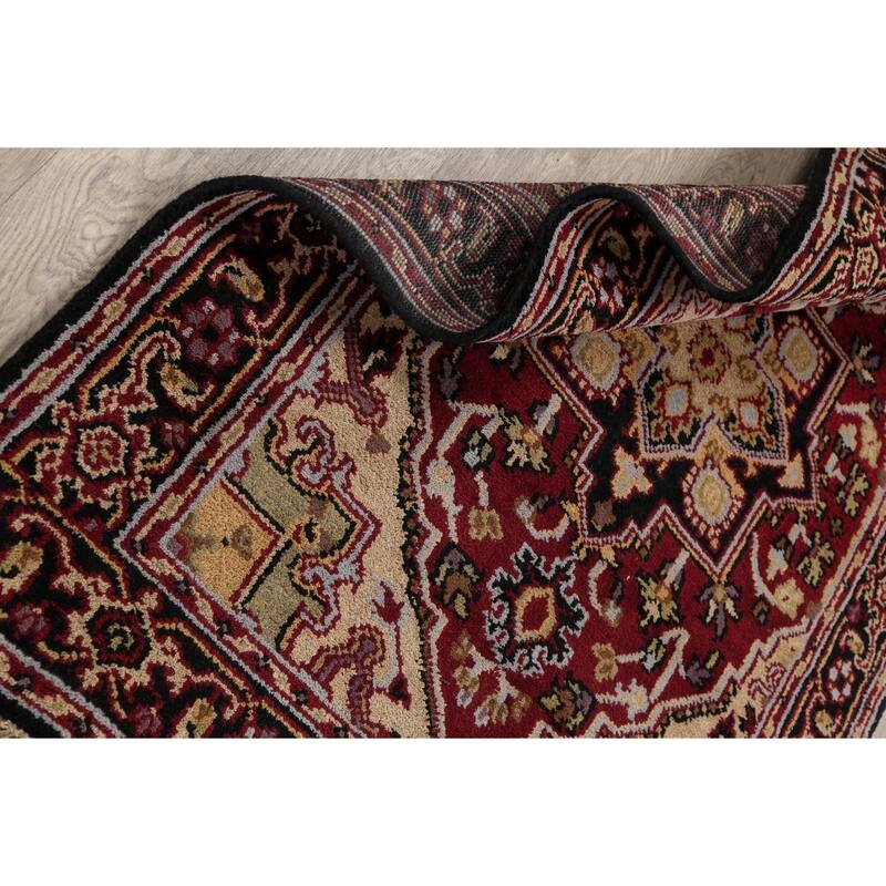 Stunning Geometric Heriz Oriental Area Rug Wool Hand-knotted - 3'11" x 5'10"
