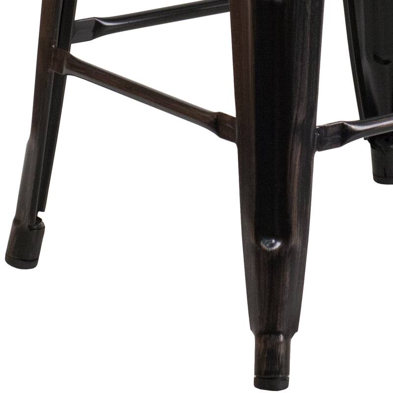 4 Pack 30" High Backless Metal Barstool with Square Wood Seat