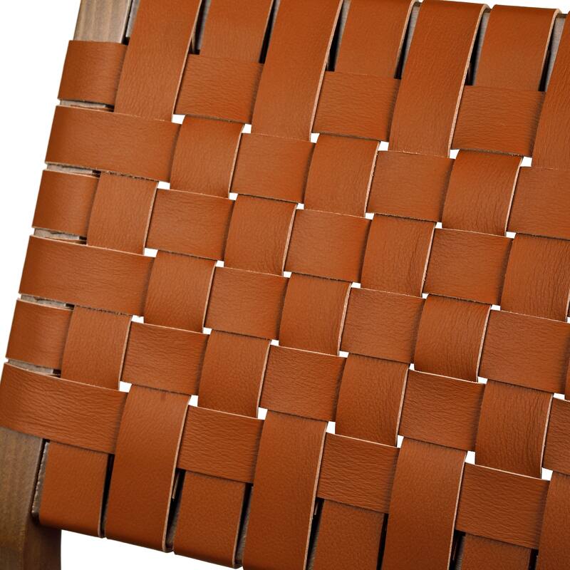 Linon Edrem Mid-Century Brown Leather Dining Chair