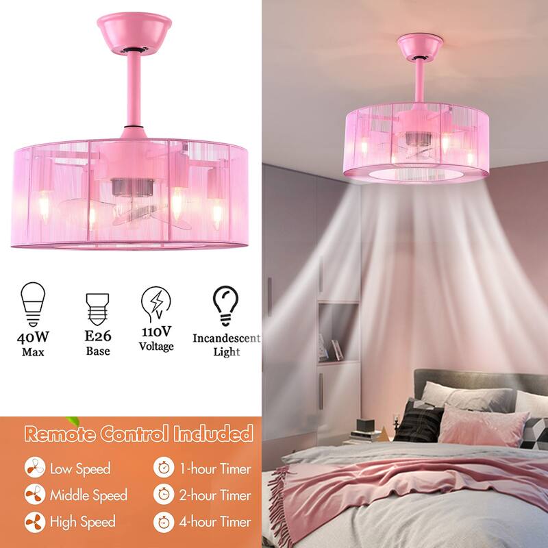 Contemporary 4-Light Silver Enclosed Ceiling Fan with Unique Shade