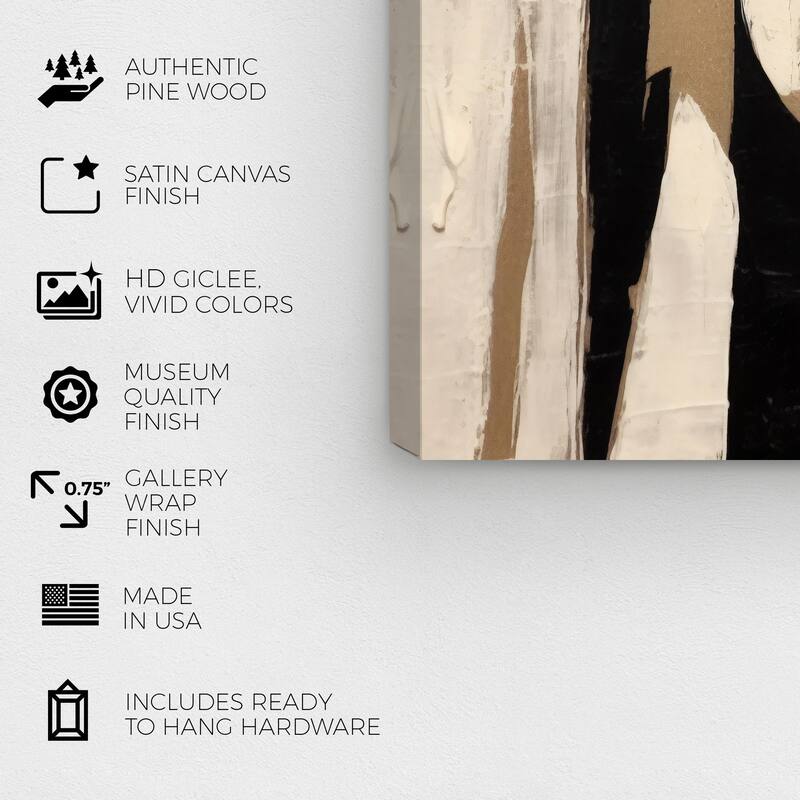 Wynwood Studio Canvas Abstract Dark Roast Coffee or Latte Craving Black