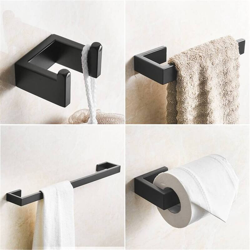 4 Piece Bathroom Hardware Set Wall Mount Bathroom Accessories Bathroom Towel Holder Bar Set Stainless Steel Bath Fixtures