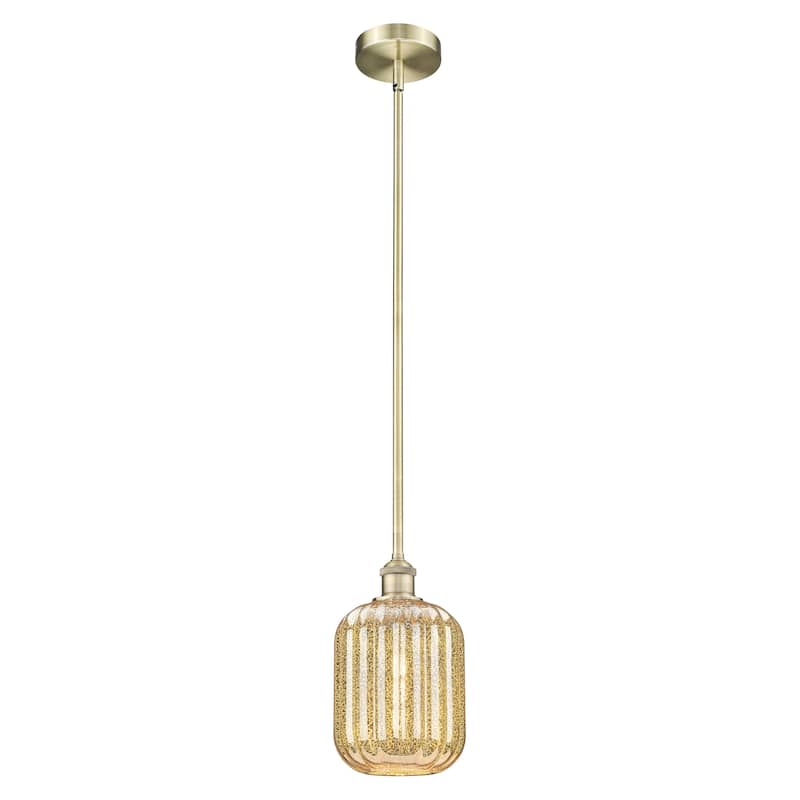 Innovations Lighting Endless Possibilities Edison - Preston - 1 Light 7" Jar Shade Stem Hung Mini Pendant - Antique Brass/Mercury