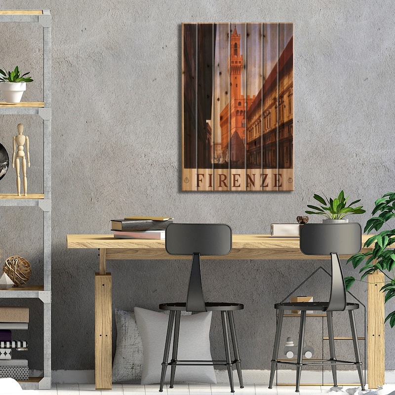Firenze Travel Poster Print On Wood by Studio W - Multi-Color