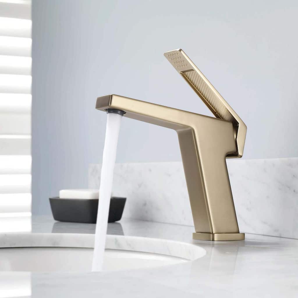 Single Handle Bathroom Sink Faucet 1-Hole Solid Brass in Black/Gold
