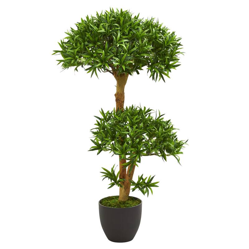 Artificial Podocarpus Tree 3Ft - Renaissance Romance Styled Indoor Plant Décor - Green - 41-50 Inches