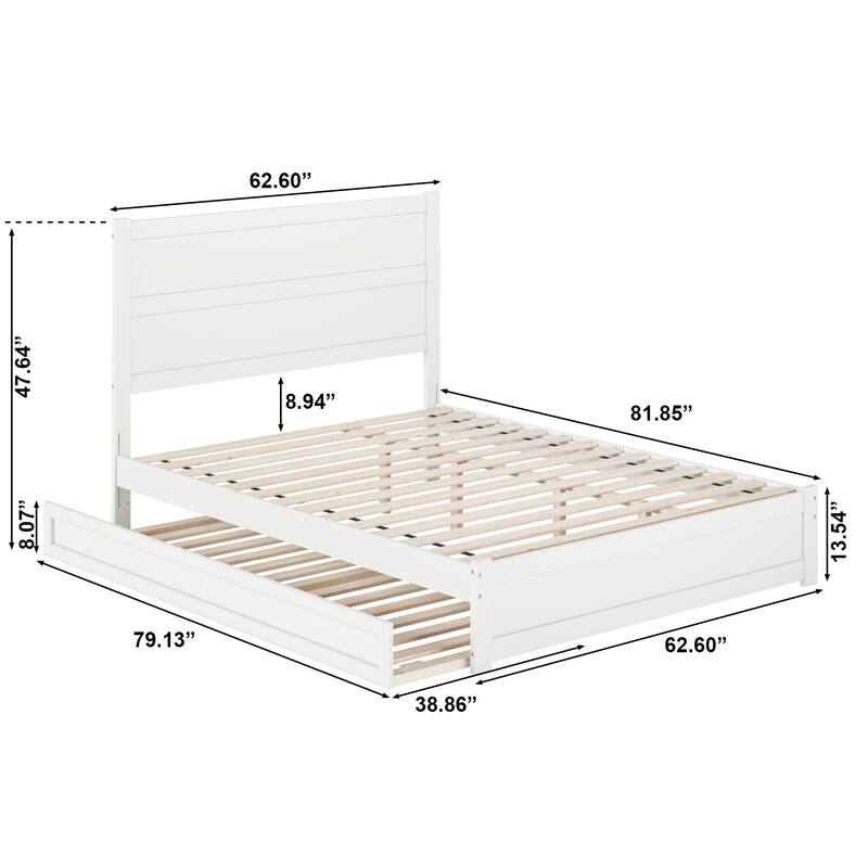 Aveline Wood Platform Bed with Matching Footboard & Trundle
