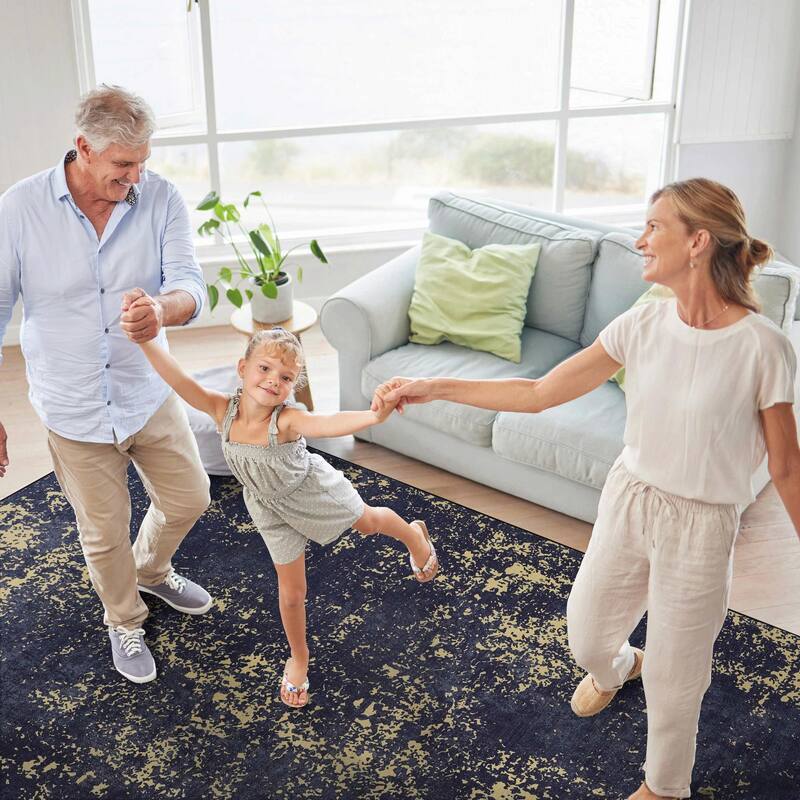 LOOM & LUXE Black/Gold Area Rug