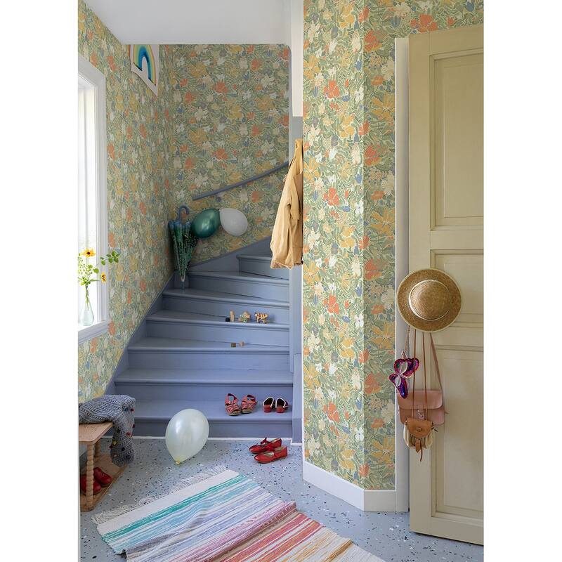 A-Street Prints Midsommar Sage Floral Medley Wallpaper