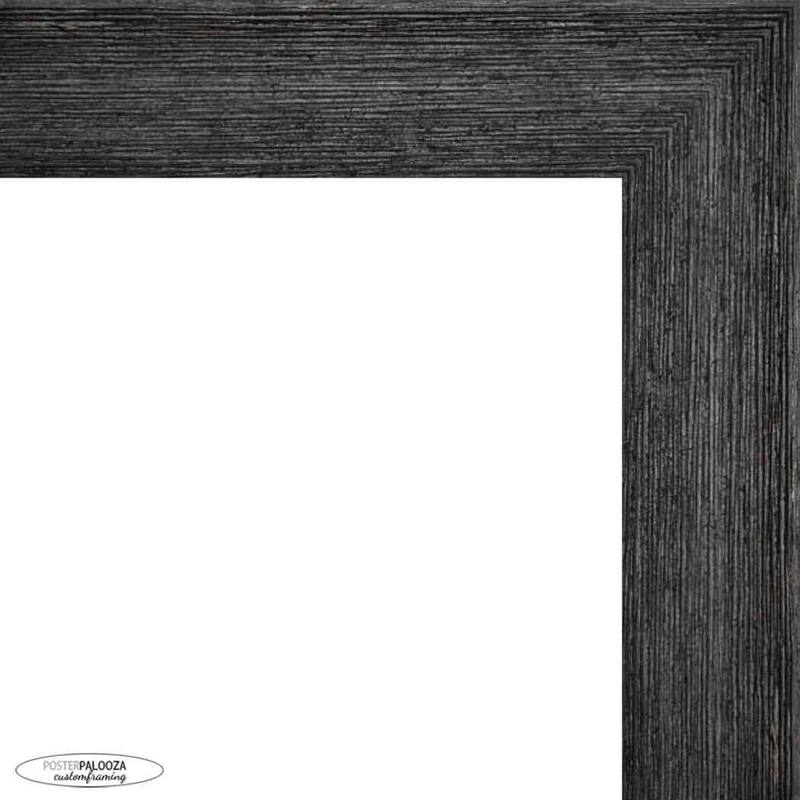 7x10 Distressed/Aged Black Wood Picture Frame UV Acrylic, Foam Board