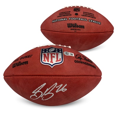 Saquon Barkley Autographed NFL Authentic Duke Signed Game Football Beckett COA - 8' x 11'