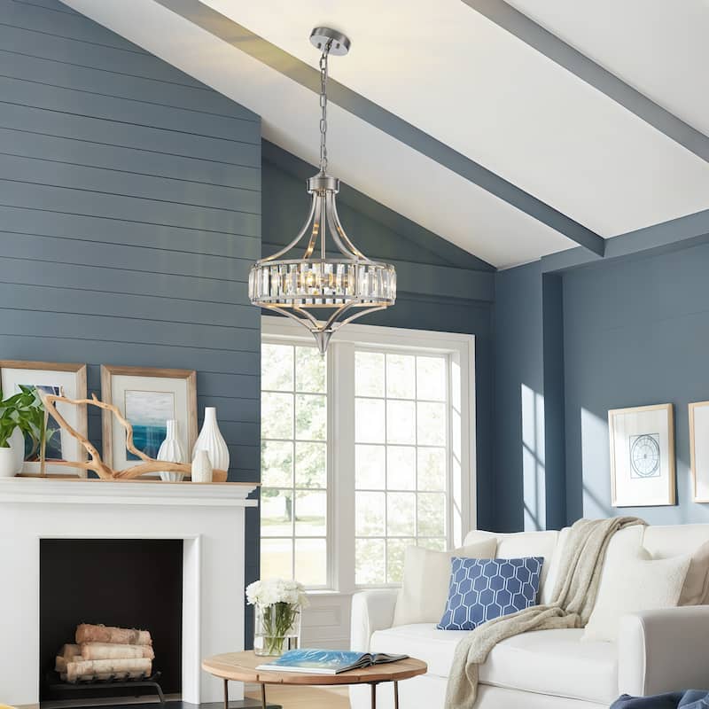Starsky 4-Light Modern Crystal Drum Chandelier
