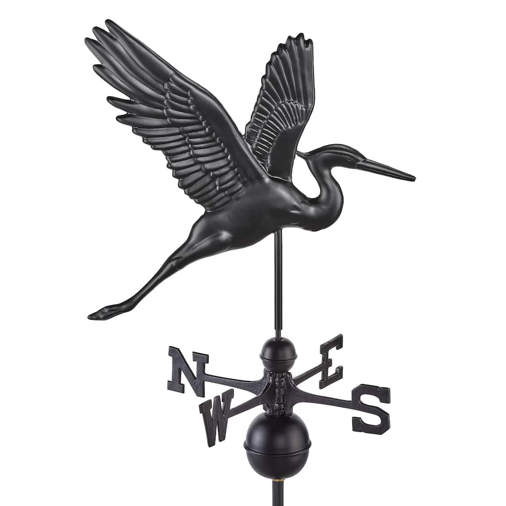 Modern Farmhouse-Inspired Graceful Heron Standard / Full Size Weathervane - Black Finish by Good Directions