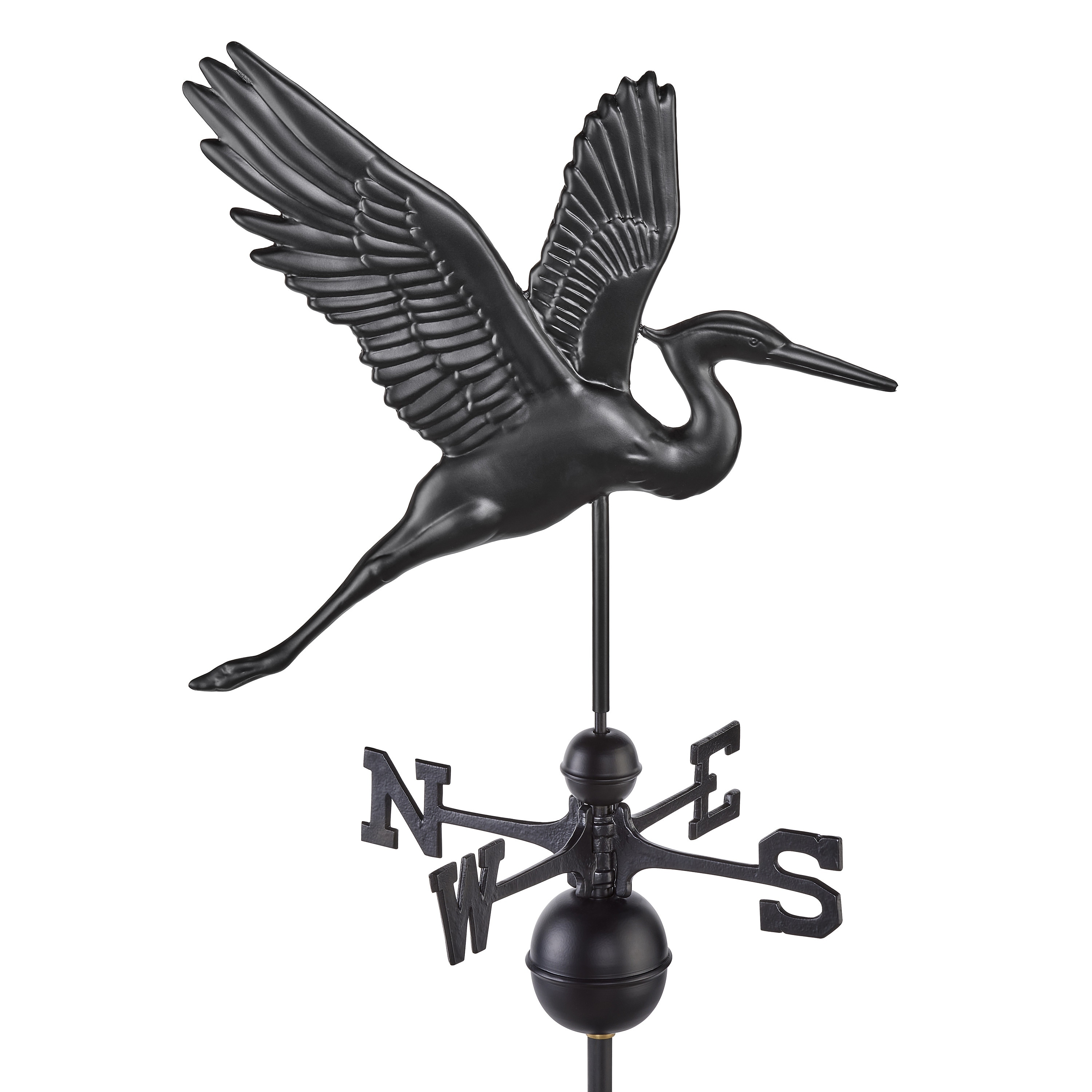Modern Farmhouse-Inspired Graceful Heron Standard / Full Size Weathervane - Black Finish by Good Directions