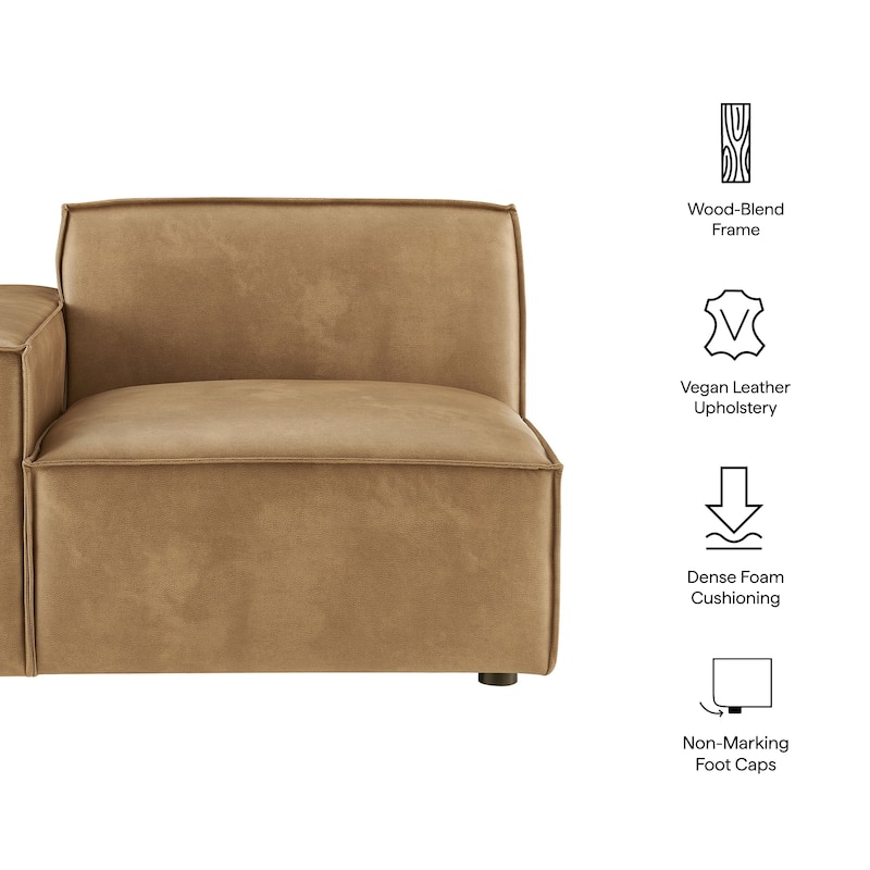 Restore Vegan Leather Left-Facing Modular Lounge Chair
