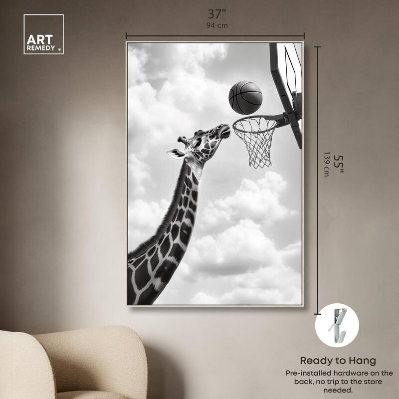 Giraffe Hoops Canvas by Art Remedy