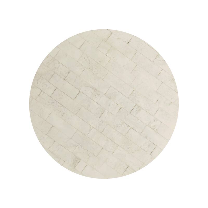 Blanche 26" Metal/Resin Mosaic Pedestal Drink Table, by JONATHAN Y