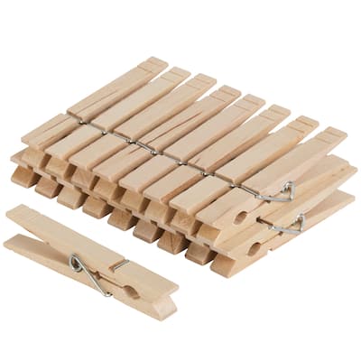 Smart Design Wooden Clothespins - 18 Pack