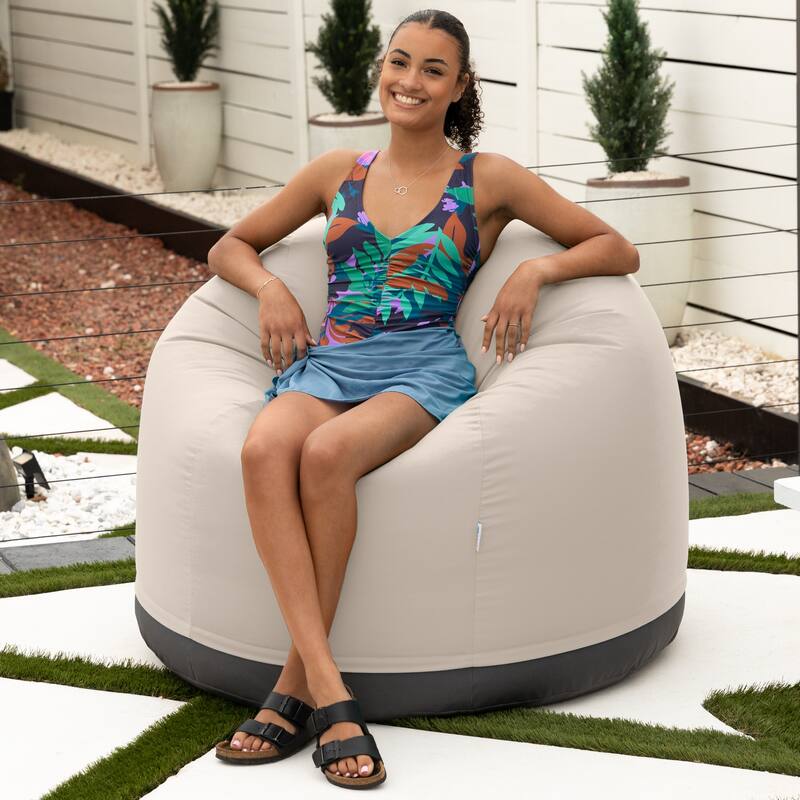 Jaxx Palmetto Sunbrella Bean Bag Patio Chair - Pearl