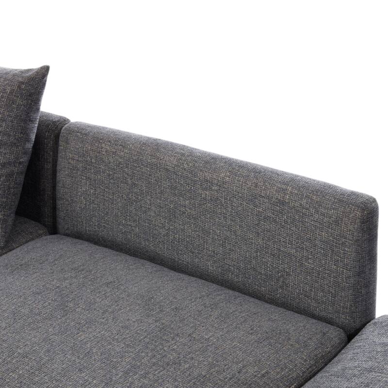 85.4" Chenille Modular Sectional Sofa with Ottoman and USB Ports - U/L-Shaped Convertible Design