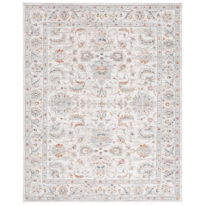 SAFAVIEH Avalon Berglind Traditional Rug - 6'7" Square - Ivory/Light Blue