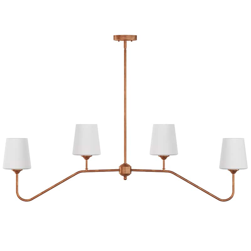 Modern 4-Light Kitchen Island Chandelier with Milky White Glass Shades