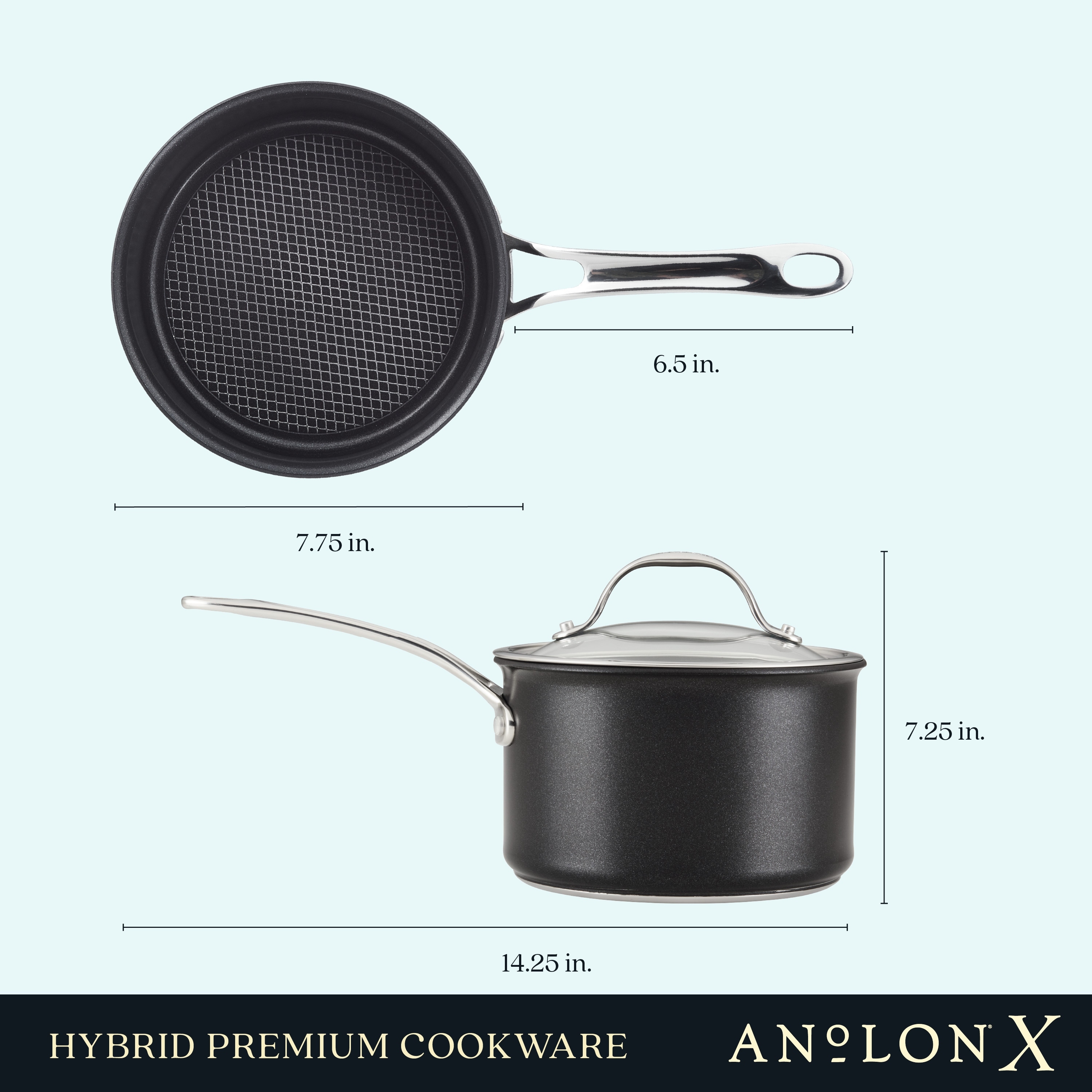 Anolon x Hybrid Nonstick Induction Saucepan with Lid 3-Quart
