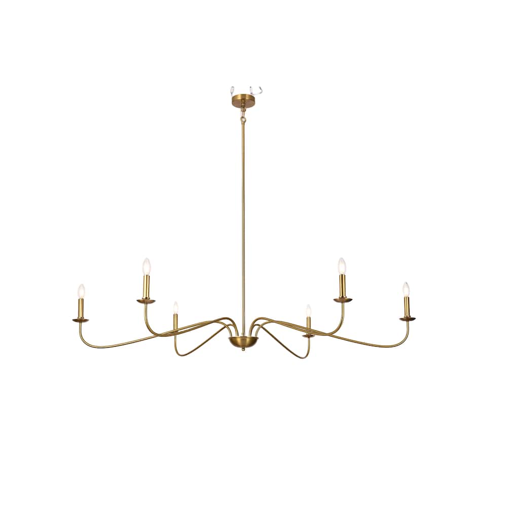 6-Light Classic French Minialist Chandelier with Candle-Style Lighting