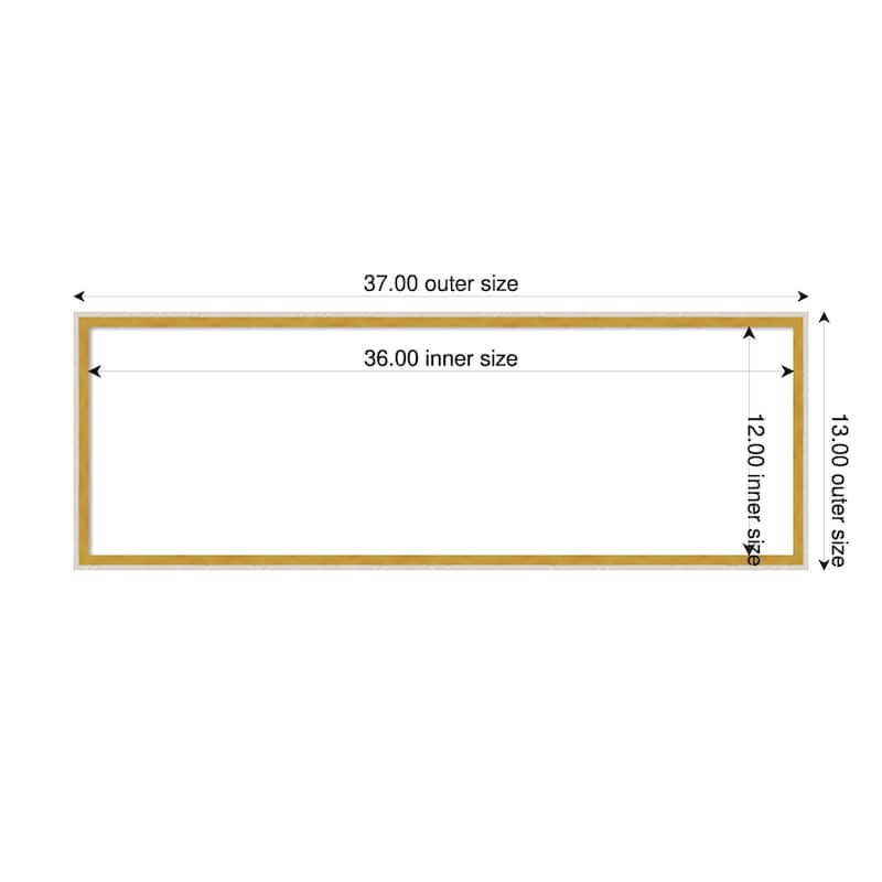 Amanti Art Paige White Gold Framed Dry Erase Magnetic Board - 37 x 13 in