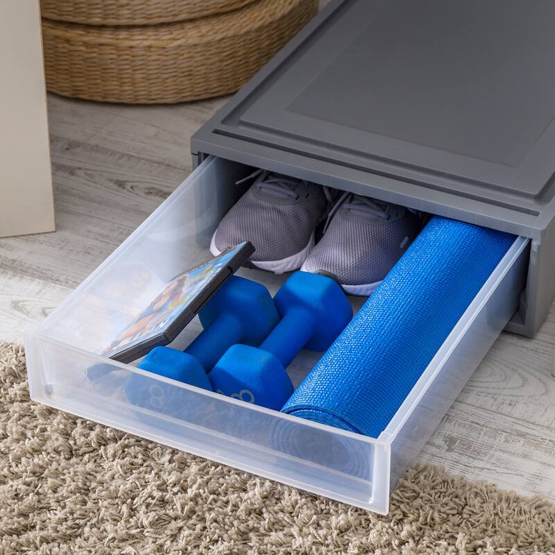 IRIS USA® USA® Underbed Chest 27.5 Qt Buckle Lid - Gray