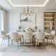 preview thumbnail 5 of 14, Celesn Modern Gold 6-Light Wheel Chandelier Glass Shade for Dining Living Room - D32" x H23"