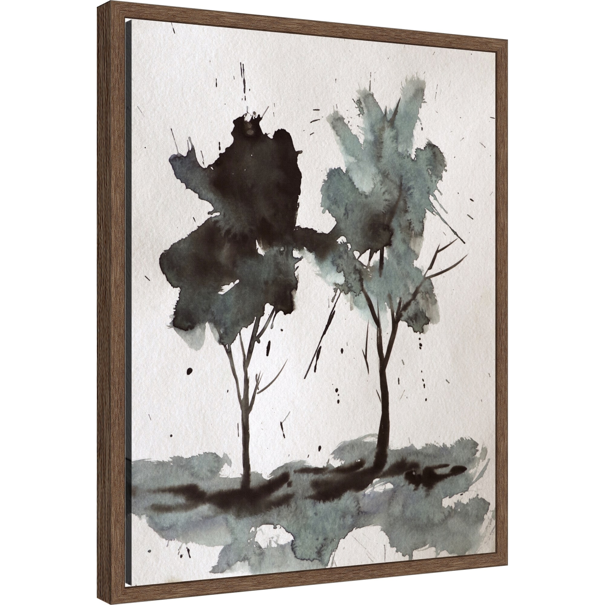 Abstract Fall Trees by Santhosh Ch Framed Canvas Wall Art Print