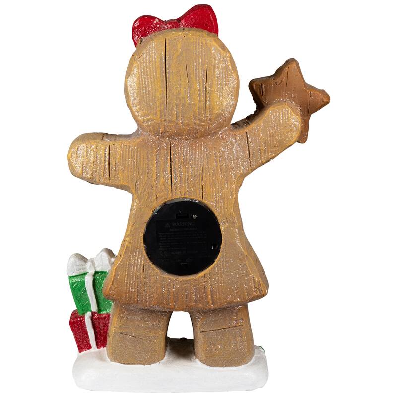 Lighted Gingerbread Cookie Girl Christmas Decoration - 14.5"