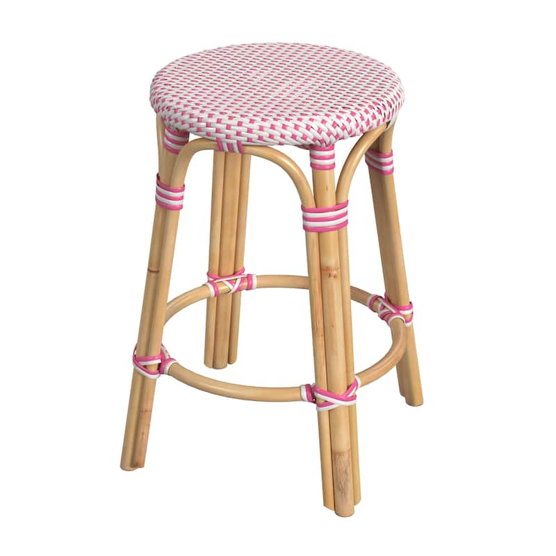 Tobias 24" Rattan Round Counter Stool