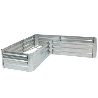 L-Shaped Galvanized Steel Raised Garden Bed
