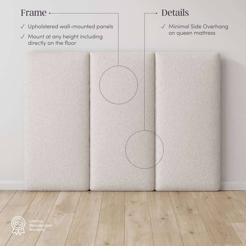 Marissa Boucle Wall Mounted Upholstered Headboard