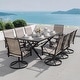 preview thumbnail 9 of 27, Kullavik Textilene Outdoor Dining Set, Patio Dining Set with Single Chairs, Swivel Chairs and Large Table 8 Swivel Chairs