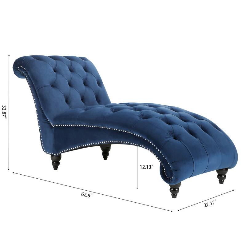 Armless Chaise Lounges with Buttons and Nailhead Trim