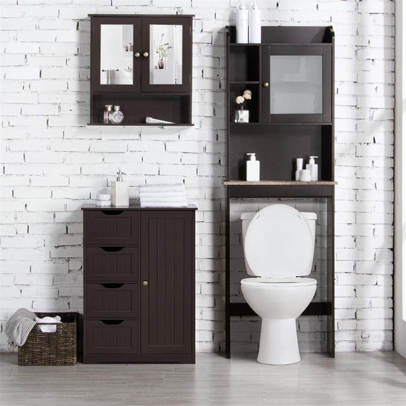 Wooden Bathroom Floor Cabinet - 13"D x 22"W x 32"H