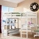 preview thumbnail 2 of 13, Multi-functional Design Full Size Loft Bed with Built-in Desk with 2 Drawers and Storage Shelves, Space Saving, White