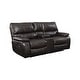 preview thumbnail 1 of 8, Faux Leather Padded Loveseat with Console Dark brown